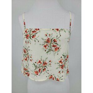 New Flynn Skye Cami Cropped Tank Top Womens XS Floral Rayon Ivory